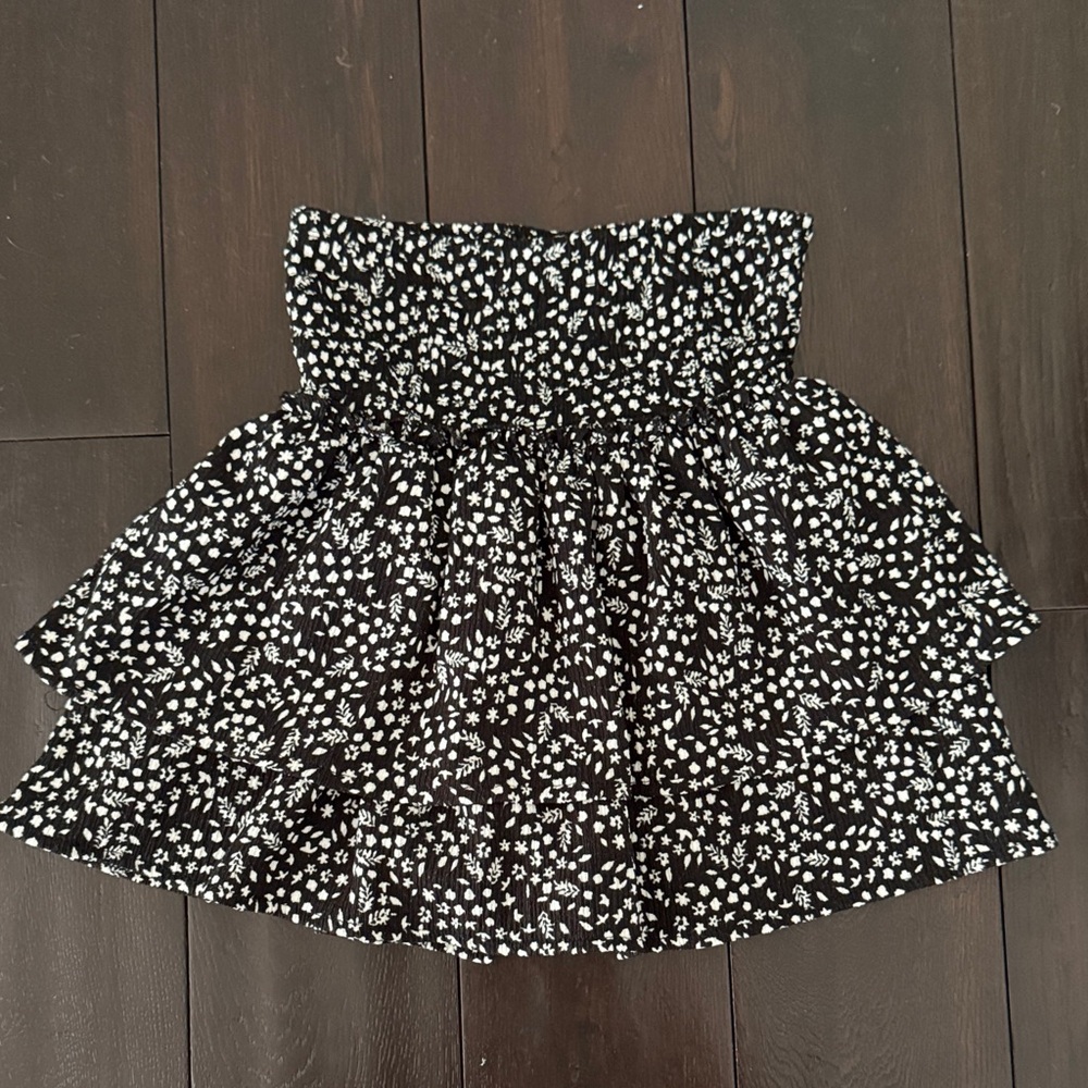 Zara Girls Black and White Floral Skort